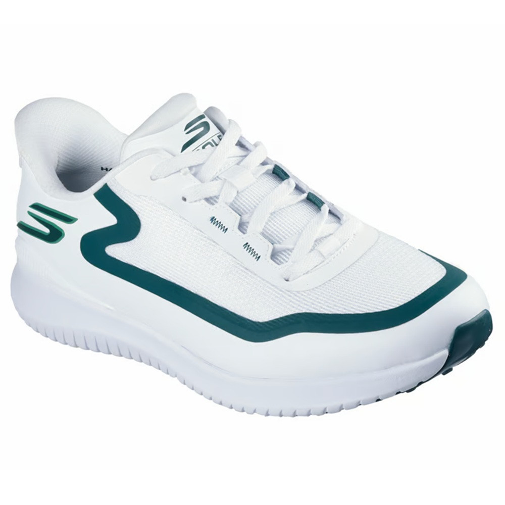 SKECHERS GOLF シューズ ホワイト/グリーン Skechers Men's Go Golf Flight Golf Shoes - White/Green - Maple